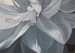 White Dahlia Acrylic on Canvas