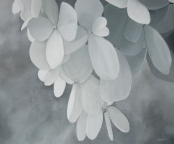 White Hydrangea Acrylic Painting