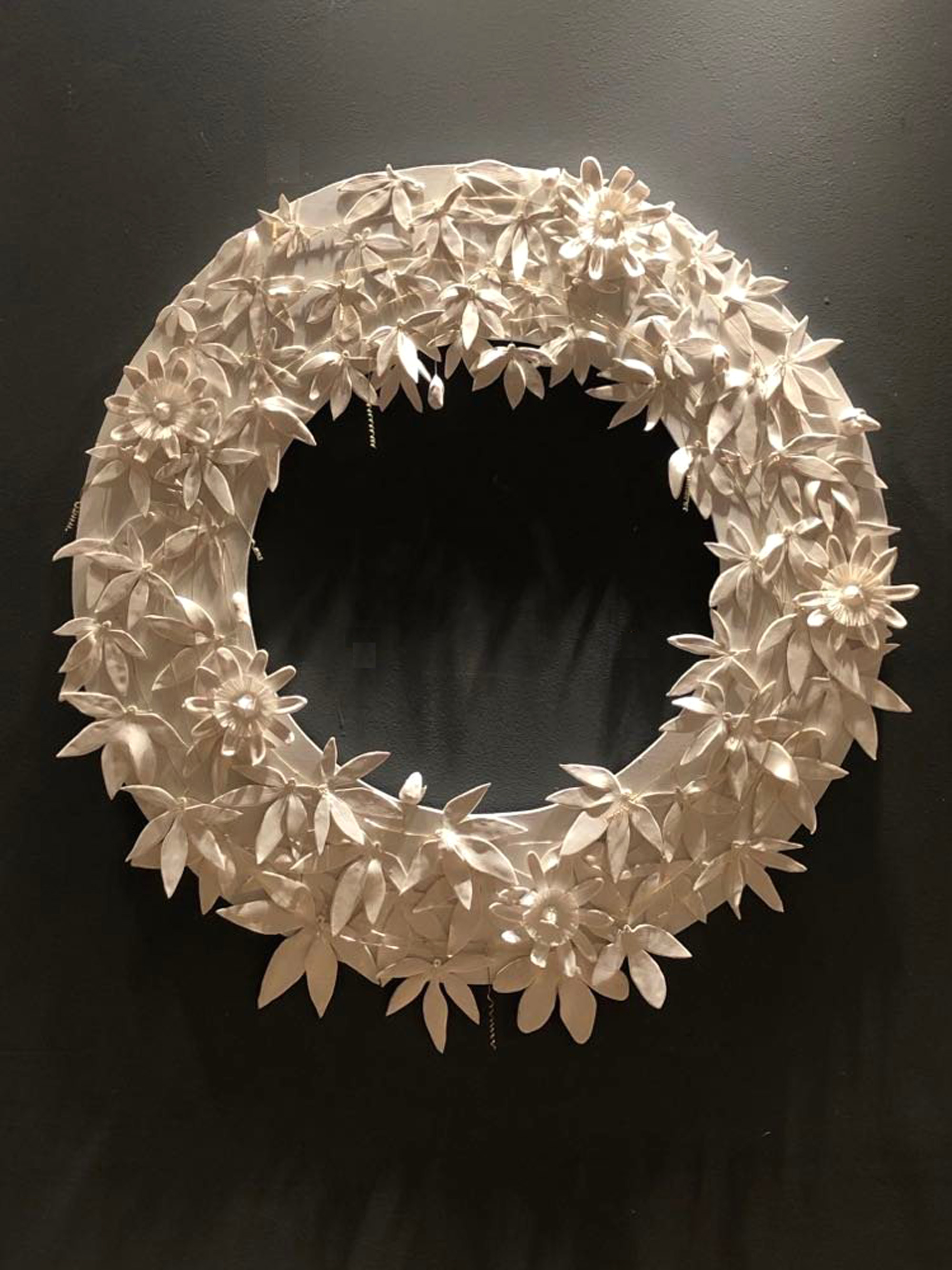 Passion Flower Wall Art Round Clay Wreath