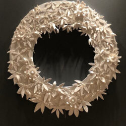 Passion Flower Wall Art Round Clay Wreath